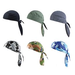 Gorras de ciclismo Máscaras Skull Cap Head Bufanda Beanie Ligero Ajustable Algodón Biker Hat Diadema Verano Hombres Correr Montar Pañuelo Pañuelo 230607