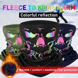 Gorras de ciclismo Máscaras Calavera Mascarilla Máscara de equitación al aire libre Bicicleta Esquí Calavera Media mascarilla Fantasma Bufanda Multiuso Calentador de cuello Invierno Plus Cachemira J230422