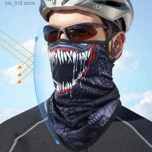 Fietsmutsen Maskers Zomerbeschermende sportmaskers Fietsen Neck Gaiter Joker Bandana Jagen Wandelsjaal Gezichtsmasker voor fietsen Venom Headgear Bivakmuts T230718