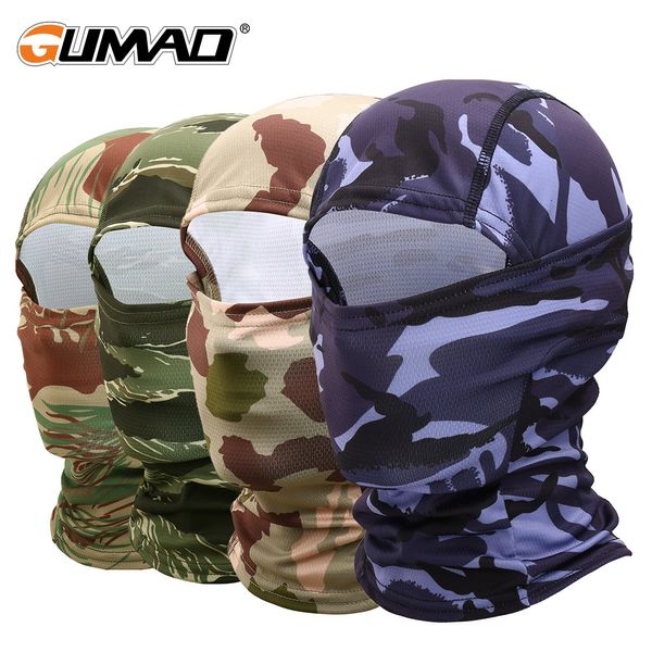 Gorras de ciclismo Máscaras Pasamontañas táctico de verano Cara completa Bufanda Máscara Cubierta para la cabeza Senderismo Airsoft Camo Militar Ciclismo Caza Paintball Sombrero para el sol Hombres 230224