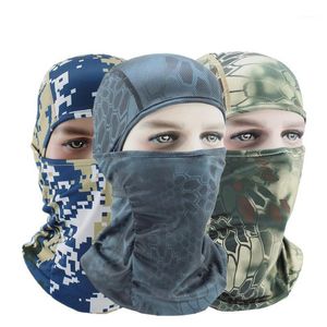 Fietsen Caps Maskers Tactical Camouflage BALACLAVA MASKER Full Face Cover Winddicht Zonbestendig Hoofscarf Wandelen Hunting Army Head Hood