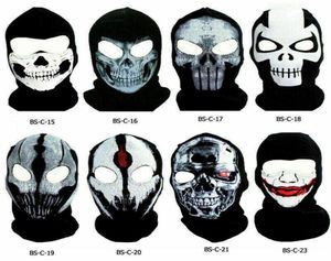 Fietsen Caps Maskers Tactische Ghost Skull Scary Hoofddeksels Bivakmutsen Nekwarmer Kap Winter Thermisch Warm Volgelaatsmasker voor de jacht 6456678