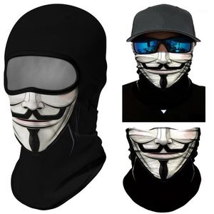 Ciclismo Gorras Máscaras Triángulo Bufanda Cuello Gaiter Vendetta Pasamontañas Motocicleta Cubierta de cara completa Máscara de oreja lavable Anónimo Pañuelo a prueba de viento