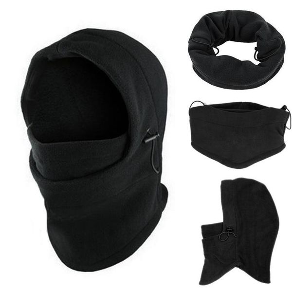 Casquettes de cyclisme masques unisexe hiver équitation en plein air moto cache-cou coupe-vent polaire capuche visage écharpe épais chaud bonnet de neige bandana