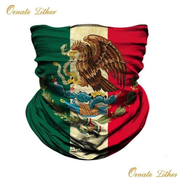 Caps à vélo Masks USA Canada Bandband Bandana Masque Headscarf Braga Cuello Hombre Skl National Flag Tube Swarps Mexico Shield5489819 DHRK6