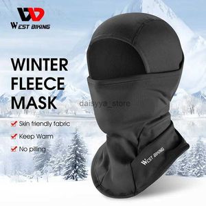 Cycling Caps Masks WEST BIKING Cycling Cap Winter Warm Running Scarf Balaclava Velvet Bike Full Face Cover Headwear Climbing Fishing Skating HatL23118