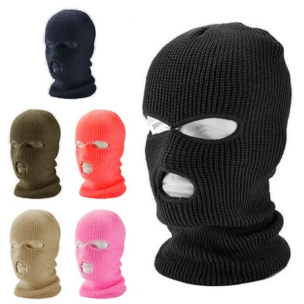 Gorras de ciclismo Máscaras Máscara táctica del ejército de invierno Máscara de cara completa de 3 orificios Máscara de esquí Gorro de invierno Pasamontañas Moto Casco de motocicleta Casco completo 231024