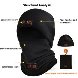 Cycling Caps Masks Maskers Winter Fleece Hat en sjaalset Thermal Head Cover Tactical Warm Balaclava Face Mask Neck Warmer Sport Ski 230515