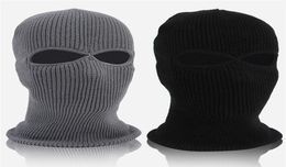 Cycling Caps Masks Winter Knit Cap Warm Soft Soft 2 Holes Full Face Ski Hat Balaclava Hood Army Tactical1738114