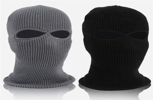 Cycling Caps Masks Winter Knit Cap Warm Soft Soft 2 Holes Full Face Ski Hat Balaclava Hood Army Tactical4145783