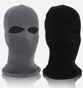 Fietsen Caps Maskers Winter Gebreide Muts Warm Zacht 2 Gaten Volledige Gezicht Skimuts Bivakmuts Kap Leger Tactical6232343