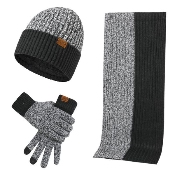 Casquettes de cyclisme masques hiver écharpe chapeau gants ensemble épais chaud mitaine écran tactile thermique coupe-vent cou/mains plus chaudes pour le camping
