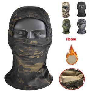 Cycling Caps Masks witner Warm Tactical Balaclava Full Face Mask Army Tactical CS Wargame Ski Cycling Face Shield Hat Airsoft Hunting Accessories L221014