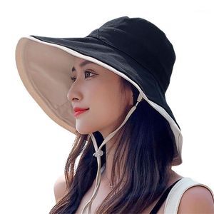 Gorros de ciclismo máscaras para mujer sombrero multiusos de doble cara Anti-ultravioleta pescador estilo japonés verano de ala grande transpirable