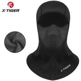 Casquettes de cyclisme Masques X-TIGER Masque de ski d'hiver Polaire Thermique Garder au chaud Coupe-vent Masque de cyclisme Sports Skate Snowboard Chapeau Balaclava Headwear 231216