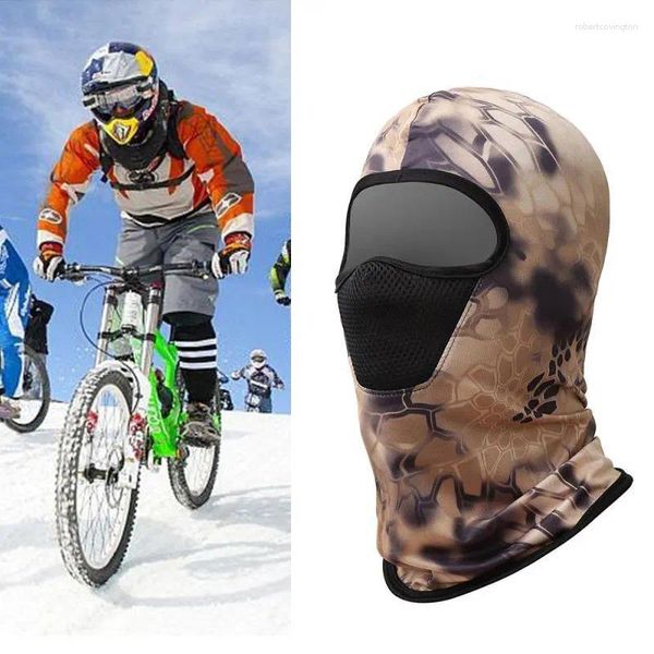 Gorras de ciclismo para hombre, gorro de secado rápido, pasamontañas de camuflaje táctico, máscara facial de malla, patrón de pitón del desierto, ocio, Baotou TSLM1