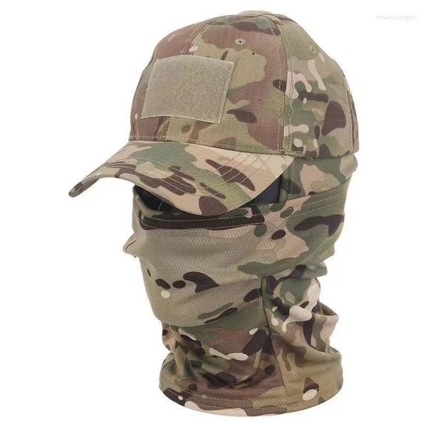 Gorras de ciclismo con capucha militar para hombre y mujer, gorros de béisbol del ejército táctico, Snapback, pasamontañas de camuflaje para exteriores, media máscara de esquí