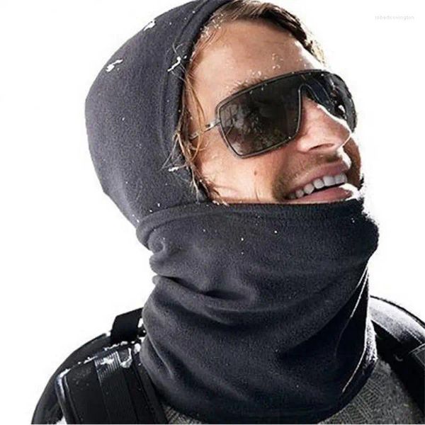 Casquettes de cyclisme, masque de cou universel, couvre-tête multi-usage pour l'extérieur, accessoires de ski de randonnée, couvre-chef chaud épais noir