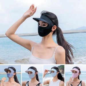 Casquettes de cyclisme écharpe cagoule visage Anti-UV glace soie crème solaire masque bandeau vide chapeau haut de forme casquette de plage