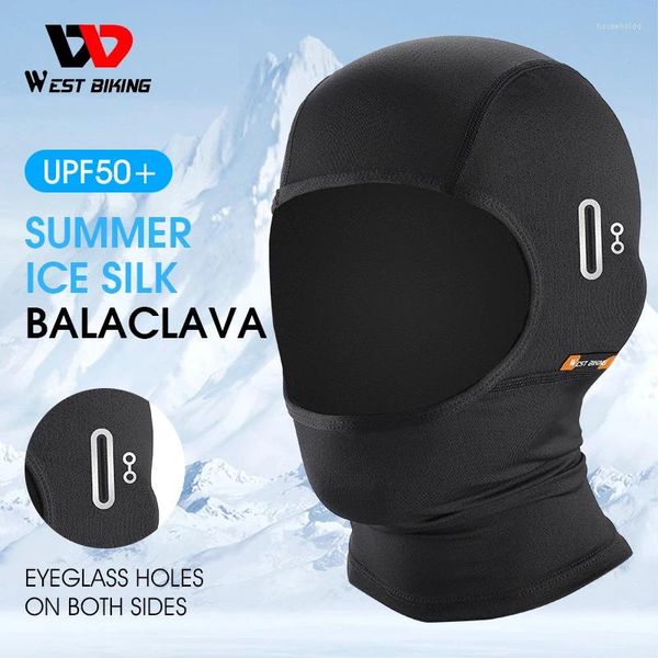 Casquettes de cyclisme Été Cool Masque Balaclava Vélo Moto Randonnée Écharpe Pêche Sport En Plein Air Protection Solaire Glace Soie Chapeau Visage Couverture