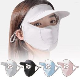 Cycling Caps Sun Protection Ice Silk Mask Anti UV Dust-Proof Ademblage verstelbare riemen Buiten Volledige gezichtsdekking Lege tophoed