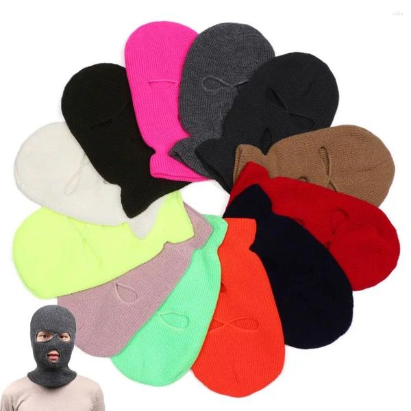 Casquettes de cyclisme, chapeau tactique, 3 trous tricotés, cagoule d'hiver, masques chauds et respirants, bonnet de protection du cou d'équitation