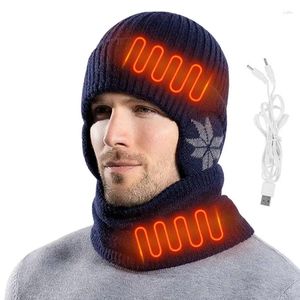 Cycling Caps USB Verwarmde beanie hoed sjaal en Set Cold Weather sjaals voor Thanksgiving Kerstjaar