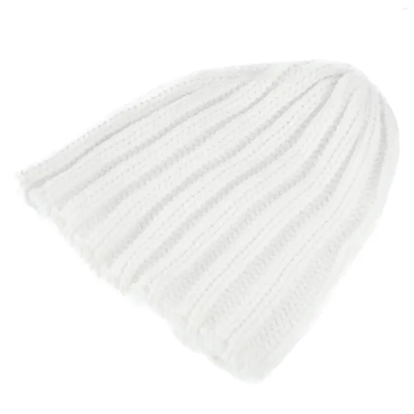 Tapas de ciclismo tocado caliente sombrero de punto de tejido gorro de gorro fibra acrílica para niños (blanco)