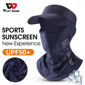 Casquettes de cyclisme West Bike Summer Cool Hommes Femmes Balaclava Cheveux Exposés Protection Solaire Chapeau Vélo Voyage Casquette Anti-UV Couverture Complète