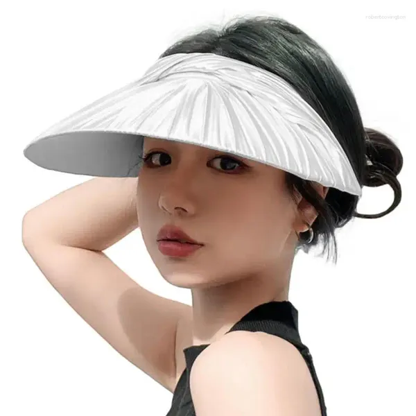 Gorras de ciclismo para mujer, visera de paja de ala ancha, tapa vacía, sombrero de golf de secado rápido, estilo Hepburn para sol de verano