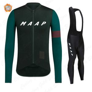 Conjuntos de ropa de ciclismo 2022 MAAP, ropa de ciclismo de invierno para hombre, ropa de ciclismo de manga larga térmica de lana, conjunto de ropa de bicicleta, uniforme de bicicleta MTb maillotHKD230625