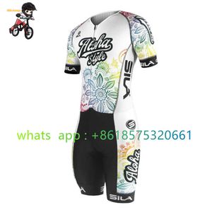 Fietskleding Sets Sila Kids Fietsen Schaatspak Inline Skate Schaatsen Korte mouw Raceset Ciclismo Snelschaatskleding voor kinderen 2023HKD230625