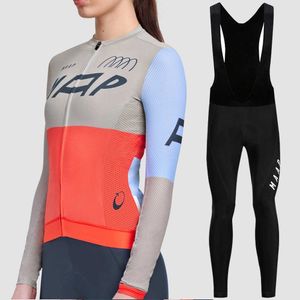 Vêtements de cyclisme Ensembles Printemps/Automne MAAP Combinaison de cyclisme pour femme Vêtements de vélo Pantalons à bretelles de vélo Vêtements Ensembles à manches longues Hauts à séchage rapide pour femme HKD230625