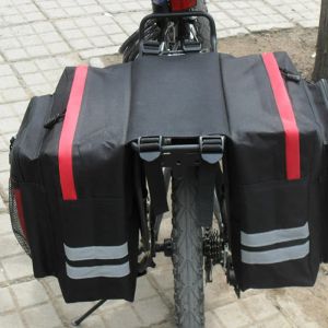 Cyclisme double côté arrière rack de vélo de vélo 2 en 1 sac à coffre