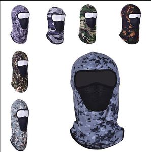 Cycling Face Cover dunne buitenkoppendoppen Filter Filter Gezicht Hoeden Volledige zandbestendige camouflage hoed Sporthoofddeksel Cap DA761