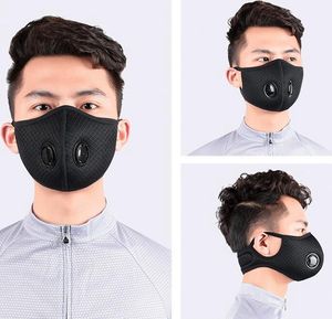Fietsen Gezichtsmasker met filter geactiveerde koolstof met filter PM2.5 Anti-vervuiling Sport Running Maskers Riding Ademhing Valve Mask GGA3568