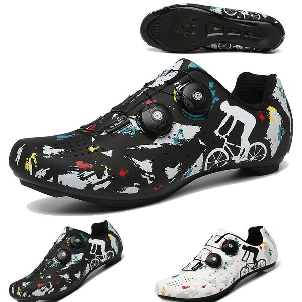 Calzado de ciclismo Transpirable Racing Road Bike Zapatos Auto-Bloqueo Clea Bicicleta Al aire libre Antideslizante Zapatillas ultraligeras Hombres