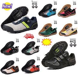 Calzado de ciclismo Hombres Velocidad Bicicleta de carretera Zapatillas de deporte Zapatos de ciclismo de carbono planos Tacos MTB Zapatos de bicicleta de montaña para mujer Pedales SPD Ciclismo de carreras Footwar GAI