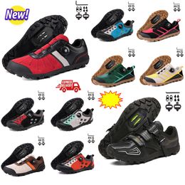 Calzado de ciclismo Hombres Velocidad Bicicleta de carretera Zapatillas de deporte Zapatos de ciclismo de carbono planos Tacos MTB Mujeres Zapatos de bicicleta de montaña Pedales SPD Ciclismo de carreras Footwar GAI