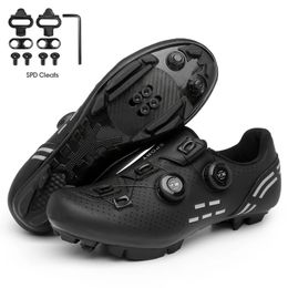 Chaussures de cyclisme Vtt cyclisme Sneaker avec crampons hommes carbone sport vitesse vélo chaussures femmes montagne course plat SPD route cyclisme chaussures 231023