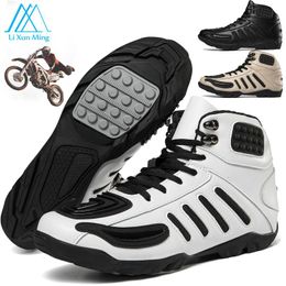 Fietsenschoenen professionele motorfiets laarzen mannen high-top off-road waterdichte schoenen lichtgewicht buitenrij raceboot tot 49#