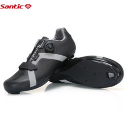 Fietsschoenen Santic Fietsschoenen Unisex Racefietskleding Waterdicht Verstelbaar Bestand Fiets Nylon Onderkant Rijschoen Zelfsluitend KS20019 231023