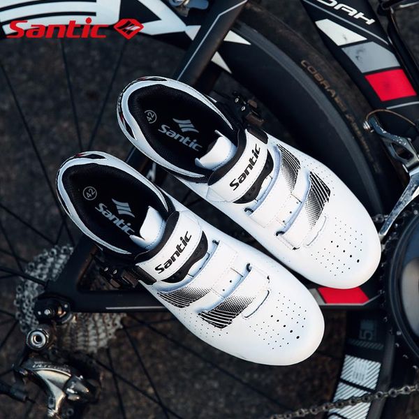 Calzado de ciclismo Zapatos Santic para hombres Mujeres Spinning Bicicleta de carretera ligera Nivel principiante Zapatillas de deporte autoblocantes unisex