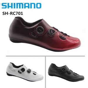 Chaussures de cyclisme Shimano RC7 RC702 Vélo de route en carbone Chaussures de vélo de vélo Version large standard SH-RC701 SH-RC702 Chaussures de cyclisme de course sur route HKD230706