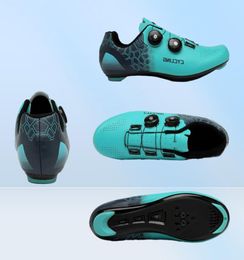 Calzado de Ciclismo zapatos de bicicleta de carretera para hombre Zapatillas de Ciclismo transpirables Zapatillas de deporte para mujer bicicleta de montaña plana grande Size35482109524