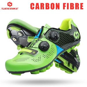 Fietsende schoenen Sidebike schoenen Carbon Mountain Bike Men MTB Zelf vergrendelingen Athletic Racing Ultralight Ademend Wear-resistenend rood