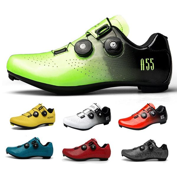 Chaussures de cyclisme chaussures de route autobloquantes ultra-légères taquet professionnel SPD pédale vélo de course plat vélo baskets hommes