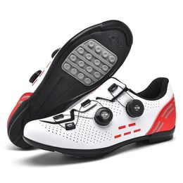 Chaussures de cyclisme Chaussures à crampons blanches homme chaussures de vélo chaussures à pédales plates chaussures de vélo baskets de cyclisme vtt chaussures de sport de plein air vitesse Non verrouillage 231023