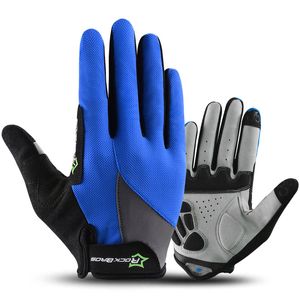 Guantes de ciclismo con dedos completos, almohadilla de mano gruesa, guante de bicicleta azul, talla M - XL, rojo/gris, 3 colores para elegir
