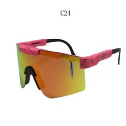 Lunettes à vélo de lunettes doubles lunettes de soleil rouges en rose Double lentille en miroir polarisé à double large